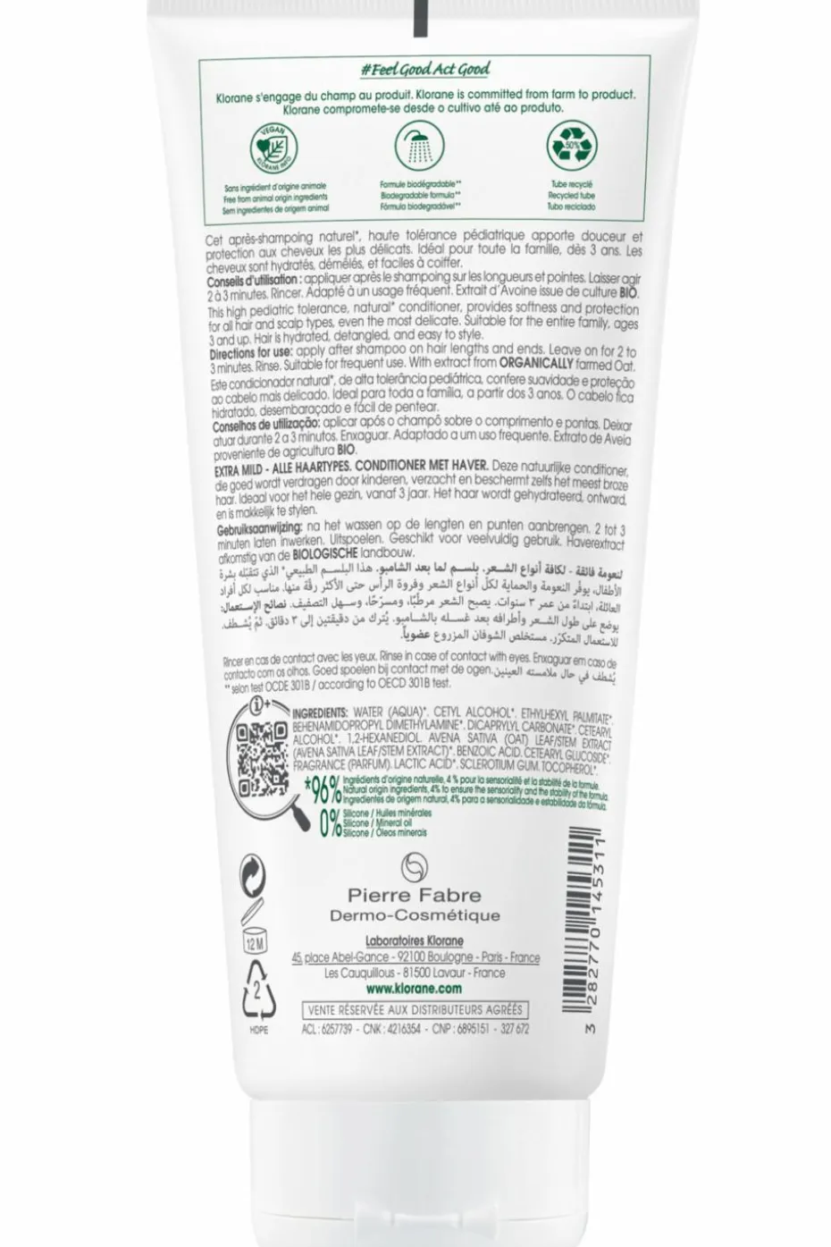 Après-shampoing extra-doux à l’Avoine pour tous types de cheveux