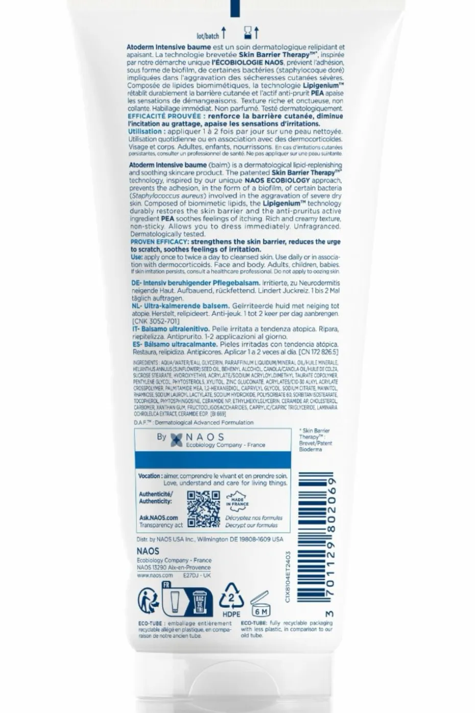 Baume hydratant Atoderm Intensive