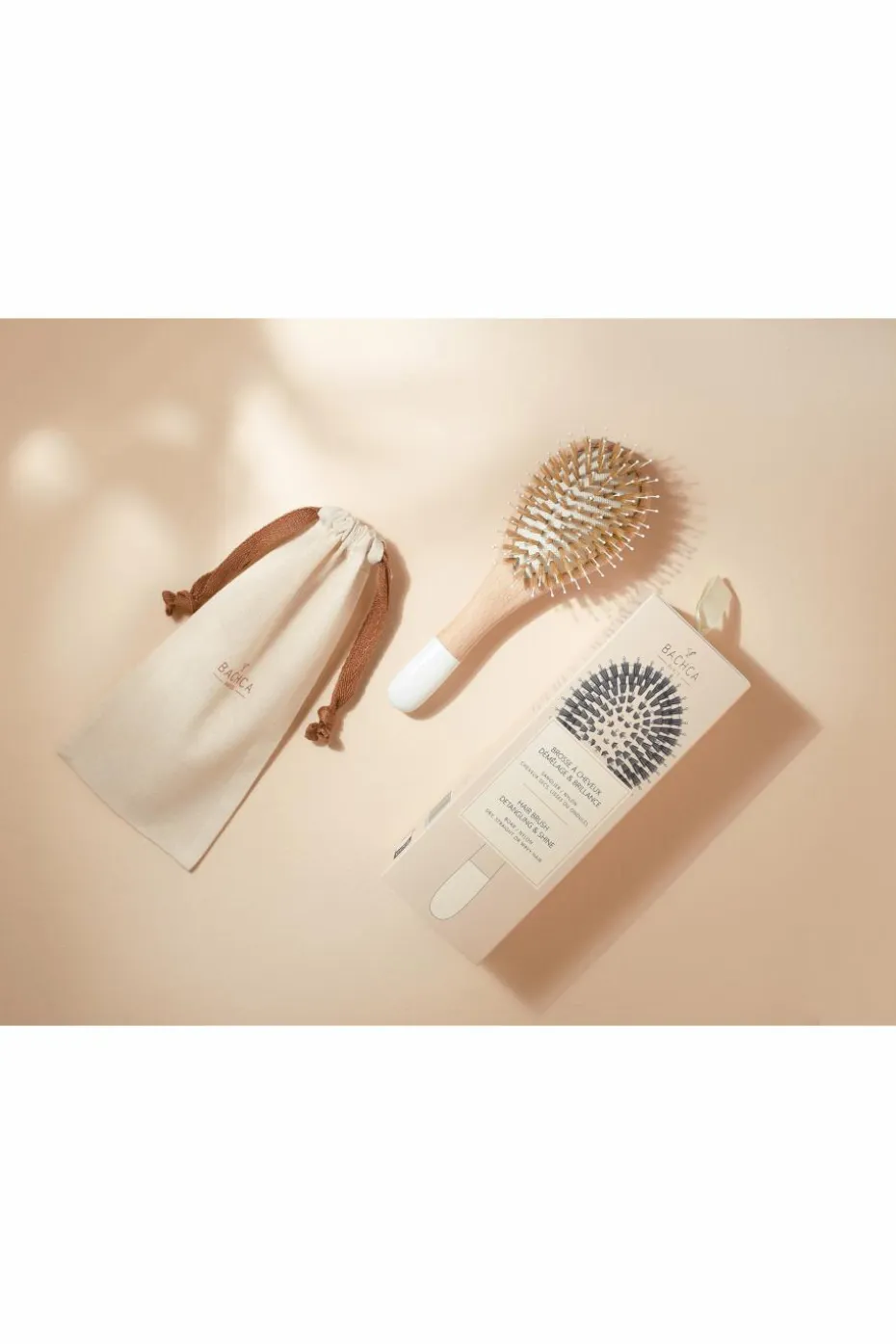 Brosse démêlante en nylon et soies de sanglier