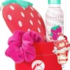 Coffret mousse de bain, éponge & chouchou Fraise