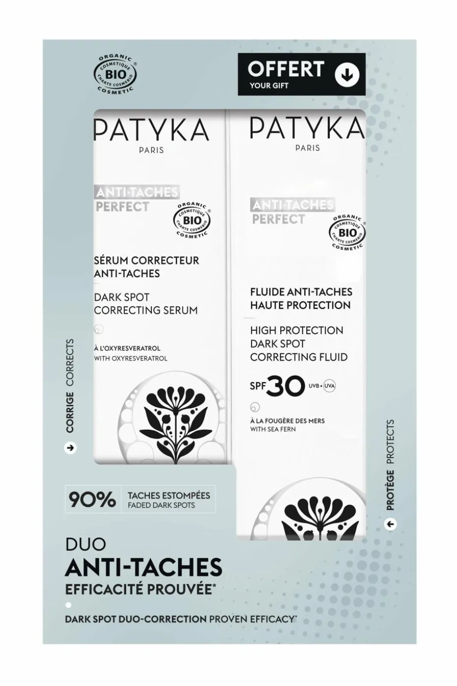 Coffret sérum correcteur anti-tâches & fluide anti-tâches SPF 30 offert