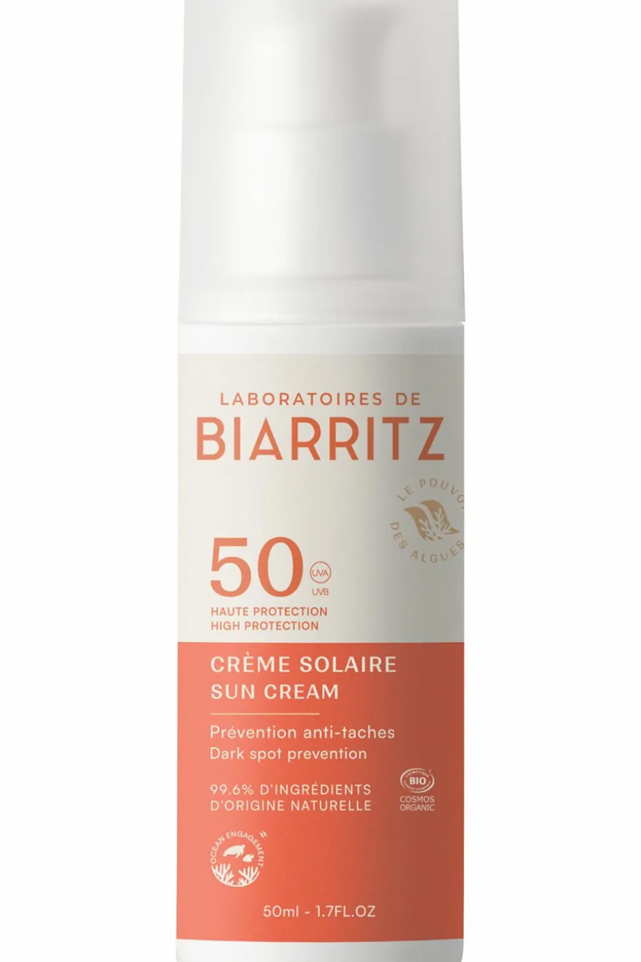 Crème solaire minérale visage SPF50