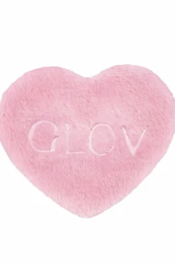 Disques cosmétique réutilisable en forme de coeur rose