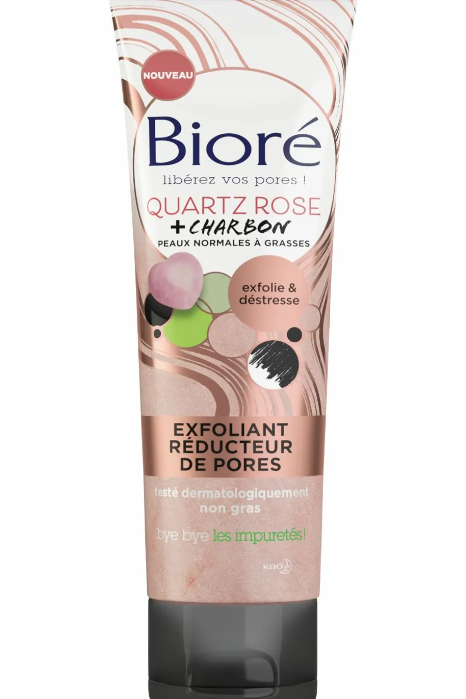 Exfoliant réducteur de pores quartz rose et charbon
