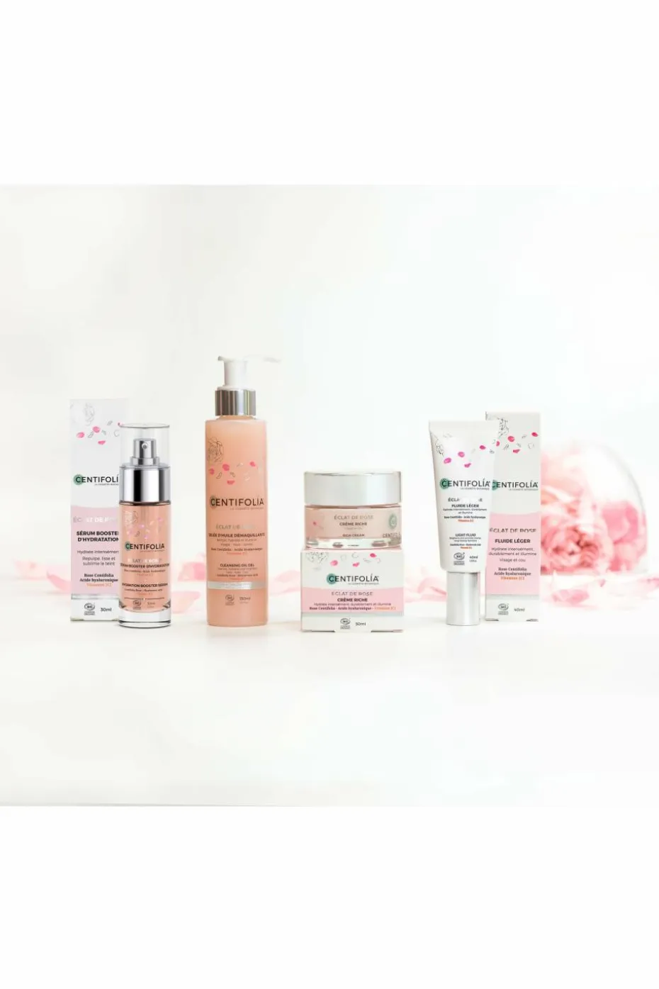 Fluide hydratant éclat de rose