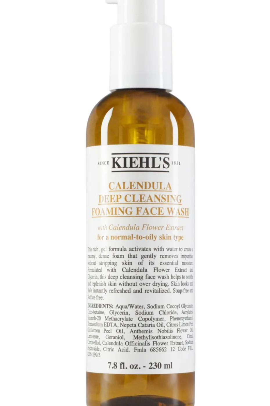 Gel nettoyant visage doux pour peaux normales à grasses Calendula