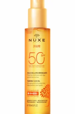 Huile bronzante visage et corps haute protection SPF50 Nuxe Sun