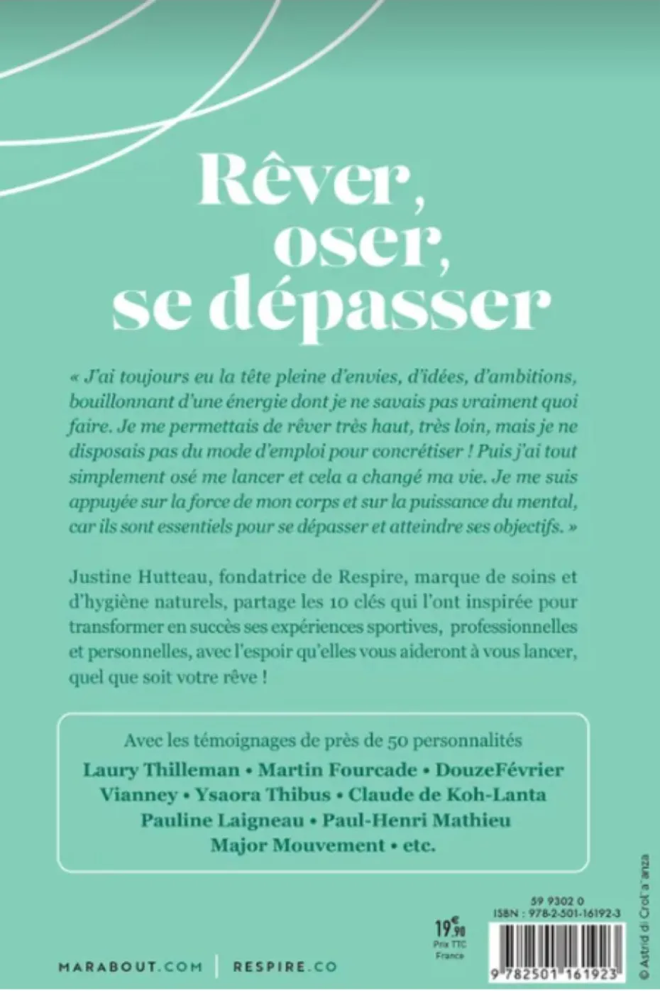 Livre Rêver, oser, se dépasser de Justine Hutteau la fondatrice de Respire