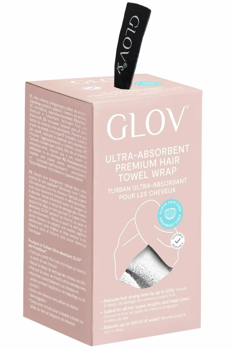 Serviette absorbante pour cheveux blanche
