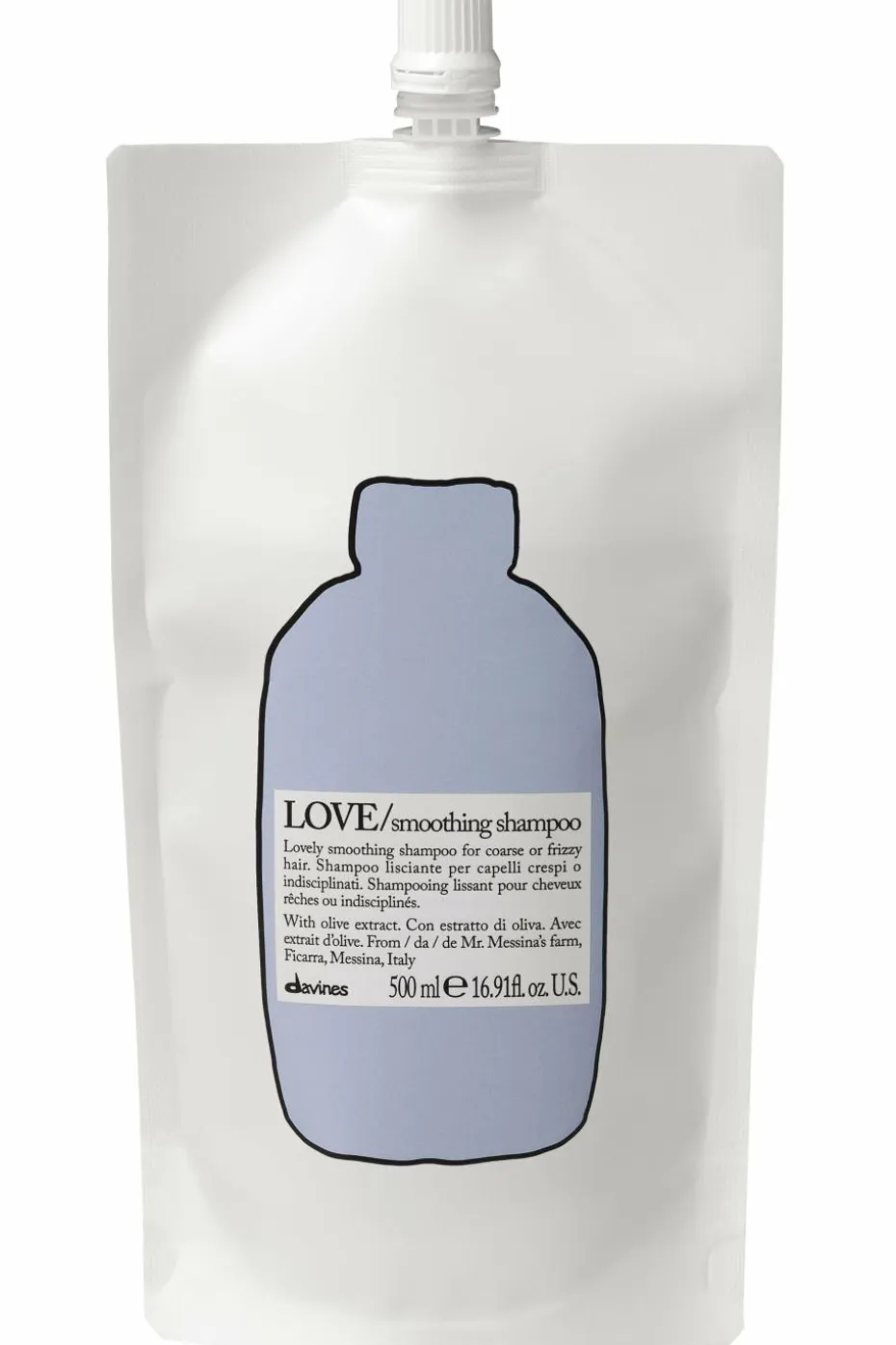 Shampoing rechargeable pour cheveux indisciplinés Love Smooth