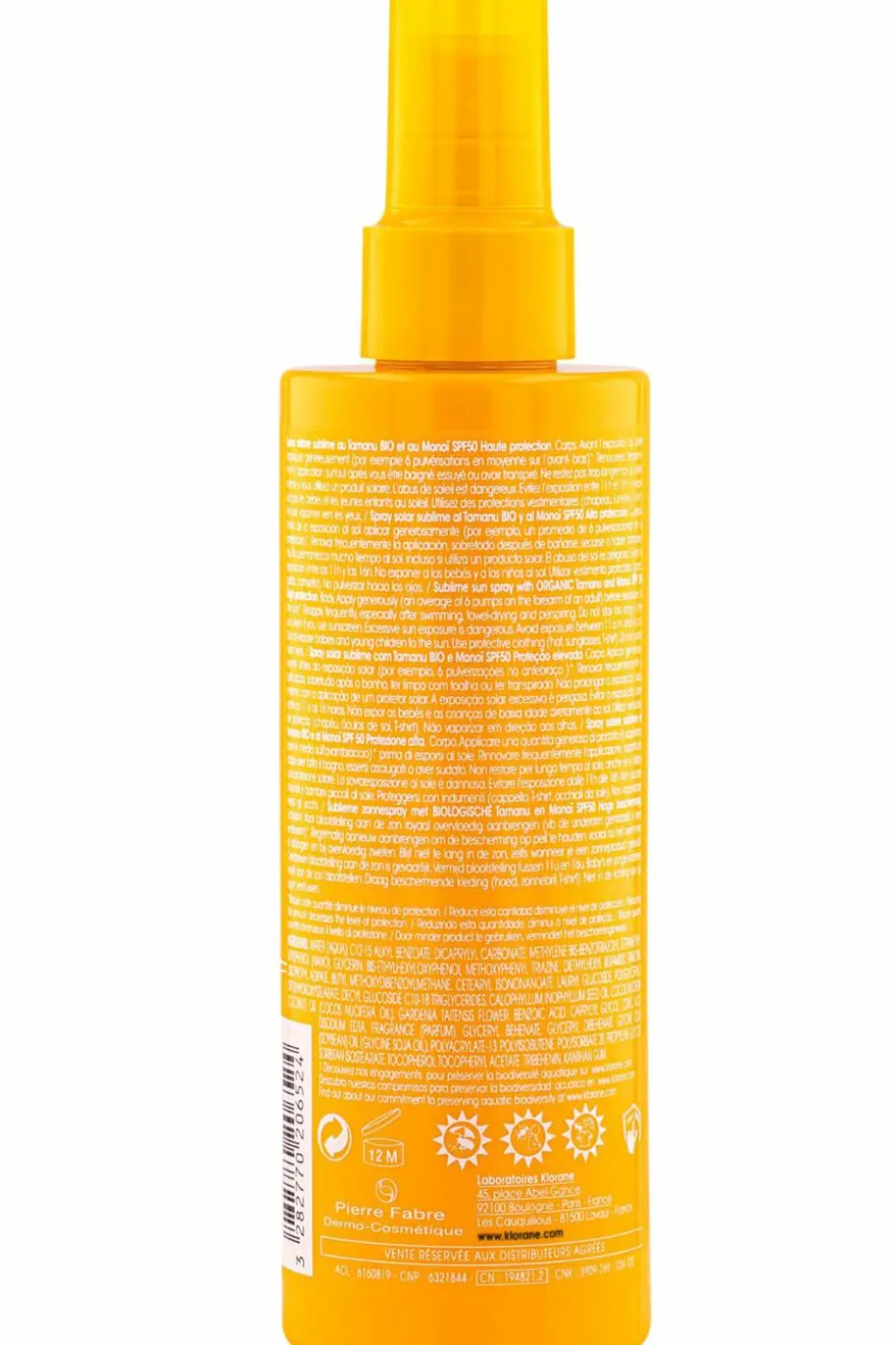 Spray solaire SPF50 au Tamanu bio et au Monoï