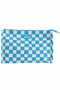 Trousse à carreaux bleue & blanche